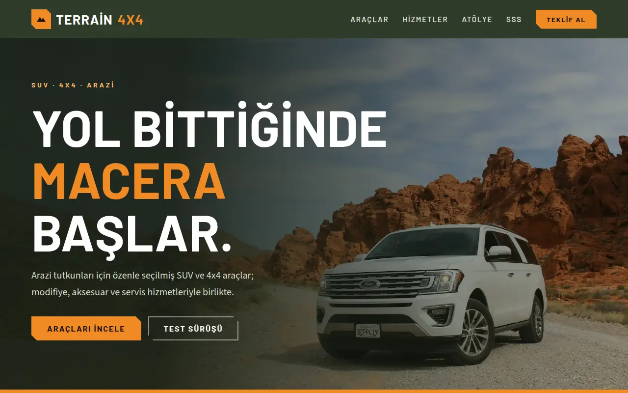 SUV & 4x4 Galeri Web Sitesi — Terrain 4x4